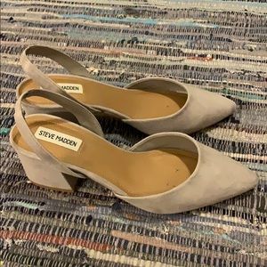 3 inch grey block heel